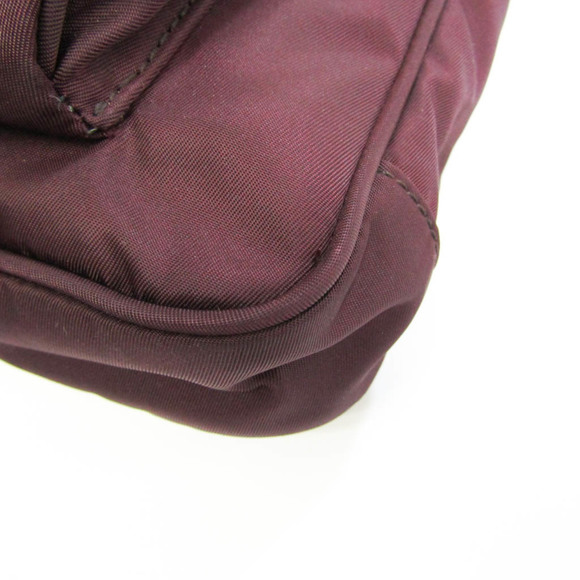 Prada Women's Leather,Nylon Shoulder Bag Bordeaux Brown - Picture 4 of 10